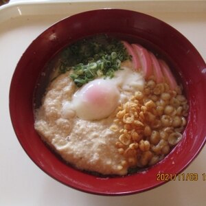 喉ごしつるりあったかーい❤️〜温玉とろろうどん〜